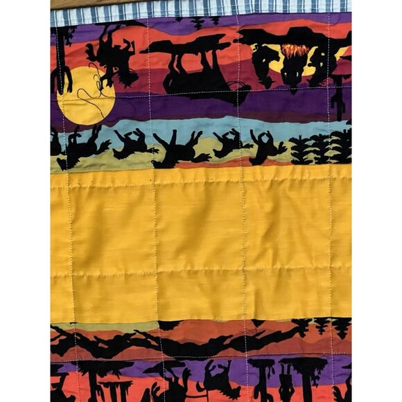 Handmade Quilted Throw Bright Southwest Christian Jesus Bible Quote 57” X 41” - Picture 4 of 7